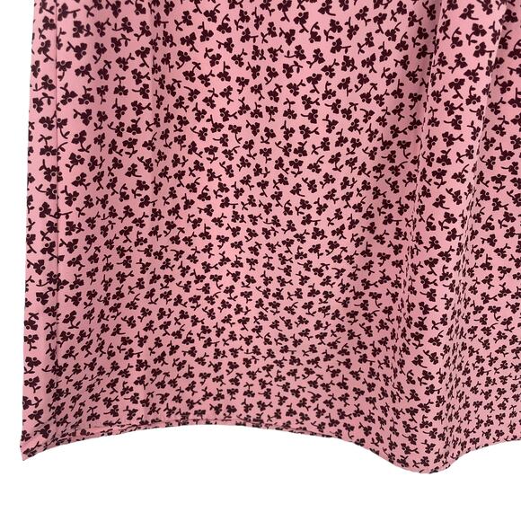 Draper James Cuff Sleeve V Neck Blouse Pink Floral Womens Small - Picture 3 of 7